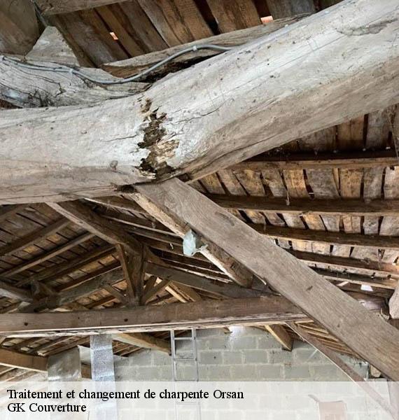 Traitement et changement de charpente orsan-30200 Couvreur Keller