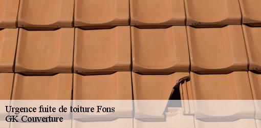 Urgence fuite de toiture fons-30730 GK Couverture